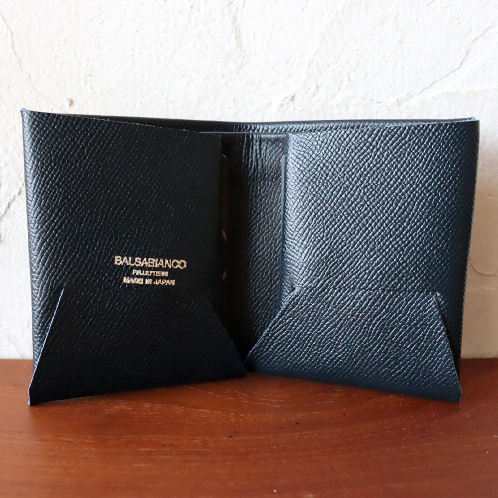 NOBLESSA Navy ミニウォレット ハンドメイド 本革 nwn9161