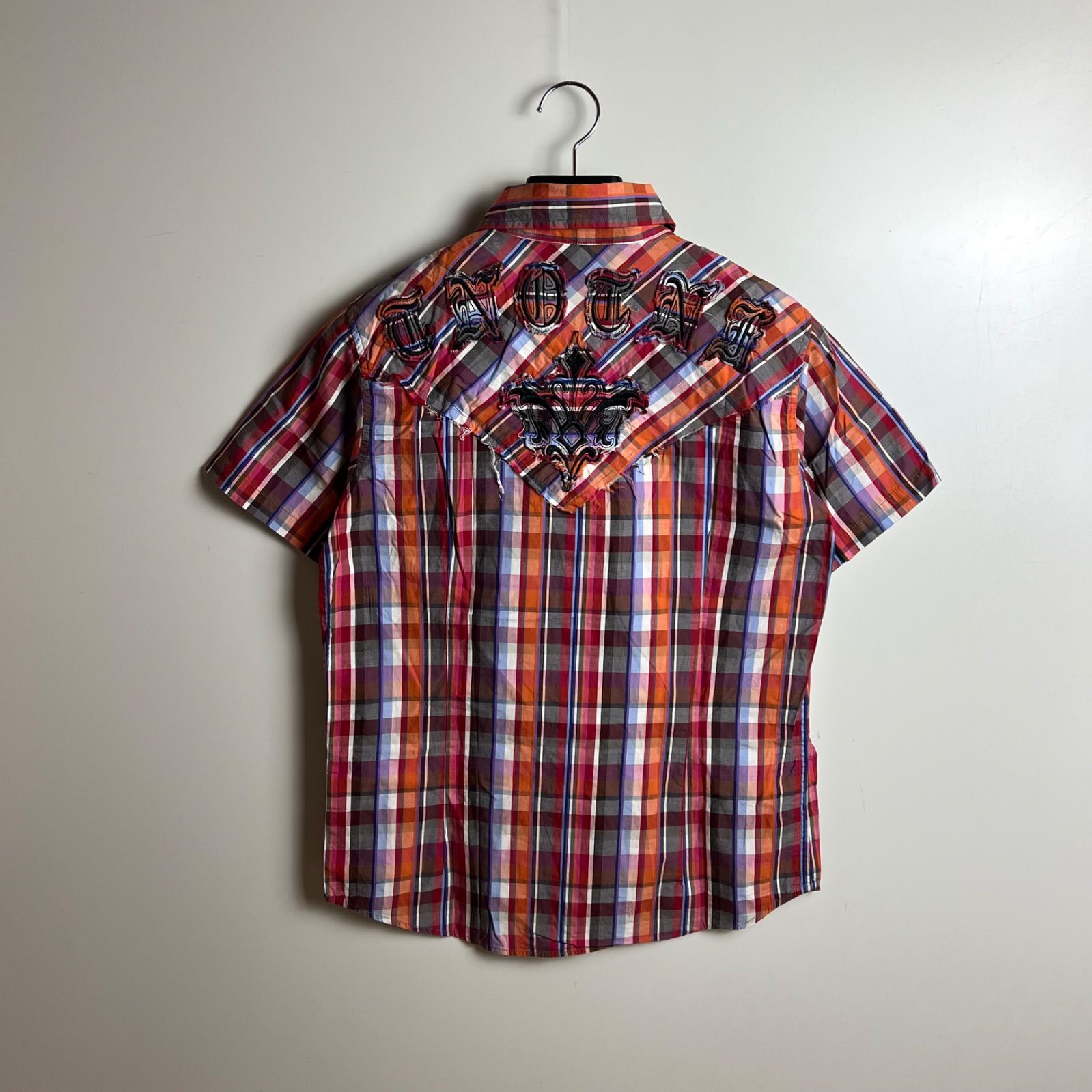 291295=homme 00s フラワー ストライプ ウエスタンシャツ Y2K 291295 HOMME 00s y2k archive patch Western shirts 2 291295オム
