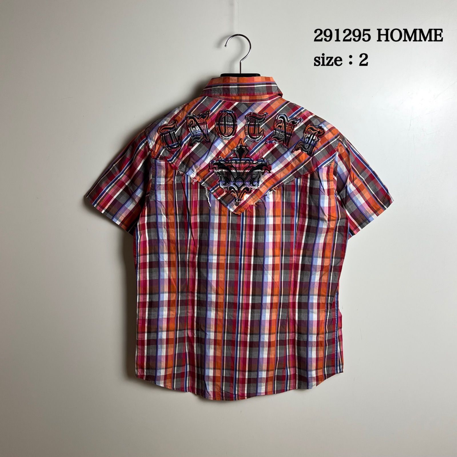 291295 HOMME 00s y2k archive patch Western shirts 2 291295オム