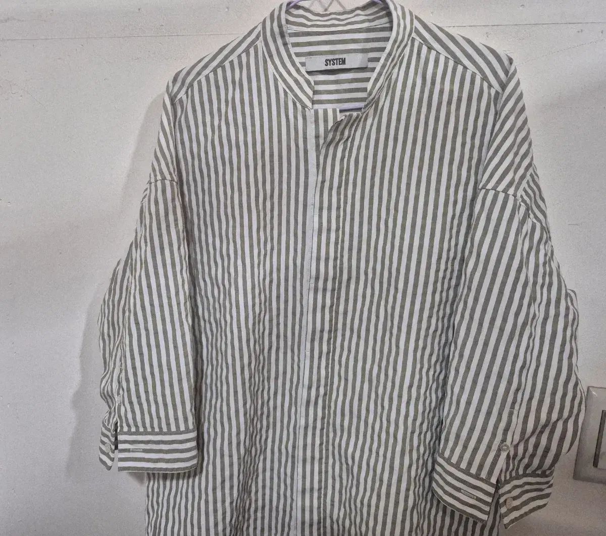 SYSTEM homme シアサッカー ストライプ シャツ 100