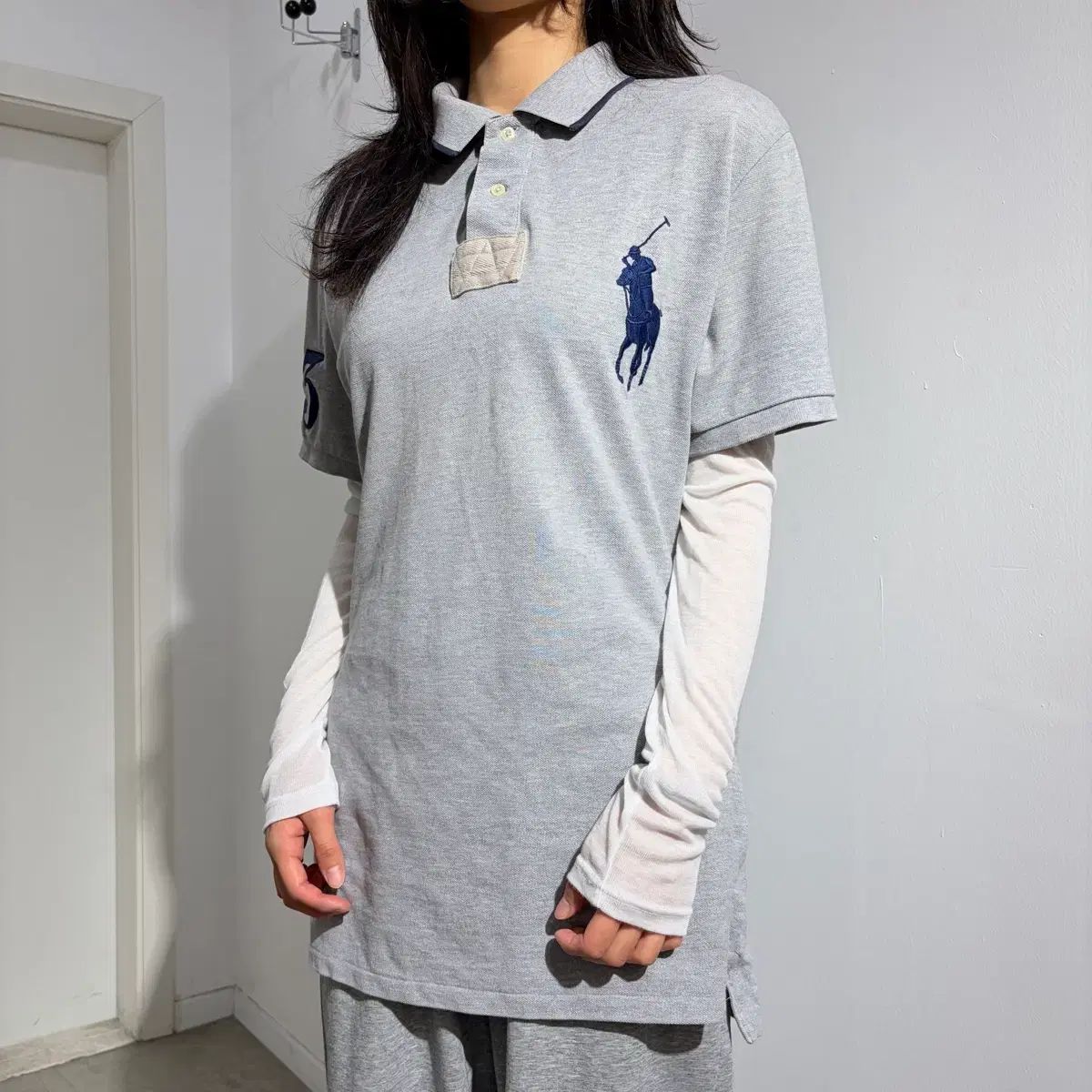 ポロ BIGポニー グレー ラグビー 半袖 Tシャツ