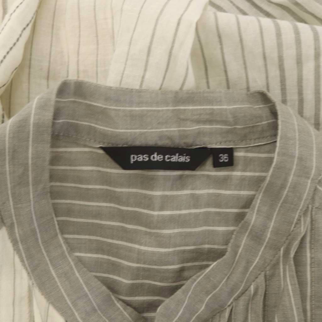 パドカレ pas de calais シャツワンピース ロング 36 白 ホワイト