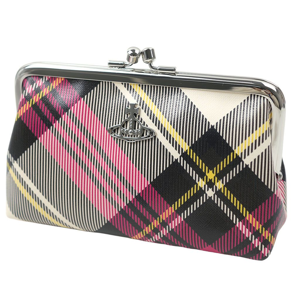 ヴィヴィアンウエストウッド ポーチ 化粧ポーチ がま口 マルチカラー タータン Vivienne Westwood POUCH NEW EXHIBITION 44030037 S0012 O101
