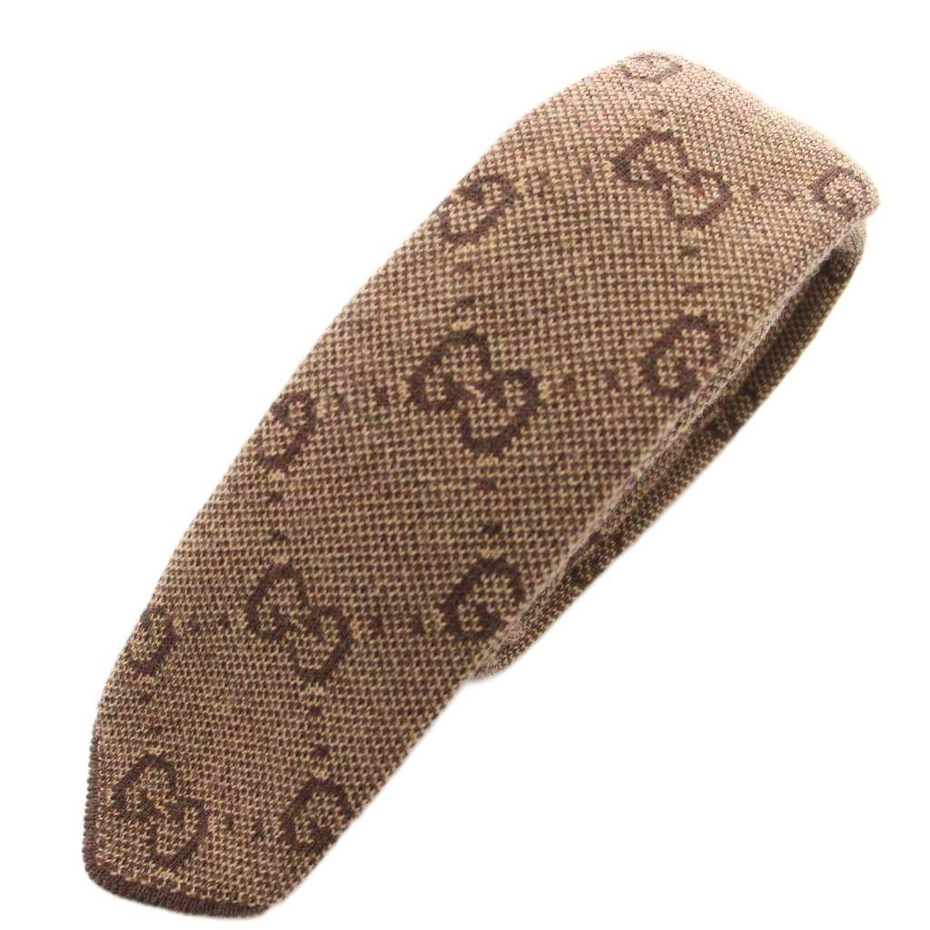 グッチ GUCCI ネクタイ ナロータイ GGロゴ ニット 茶 ブラウン /HN 8,687円