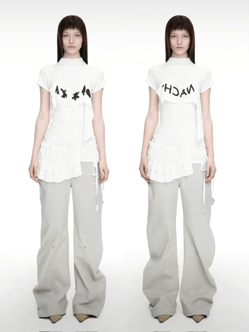 新品未使用【NACHE】2-WAY PRINTED SLIM T-SHIRT
