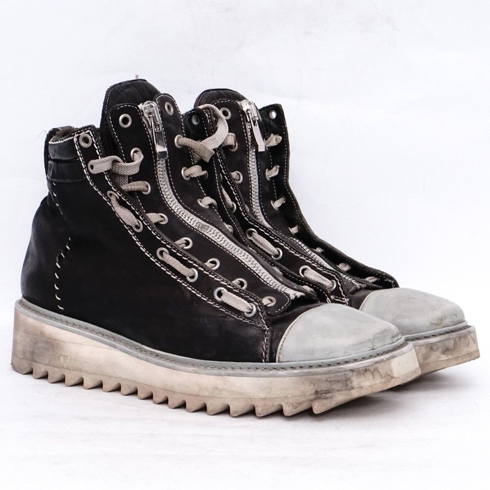 INCARNATION HORSE LEATHER SNEAKER ZIP FRONT サイズ不明 ブラック