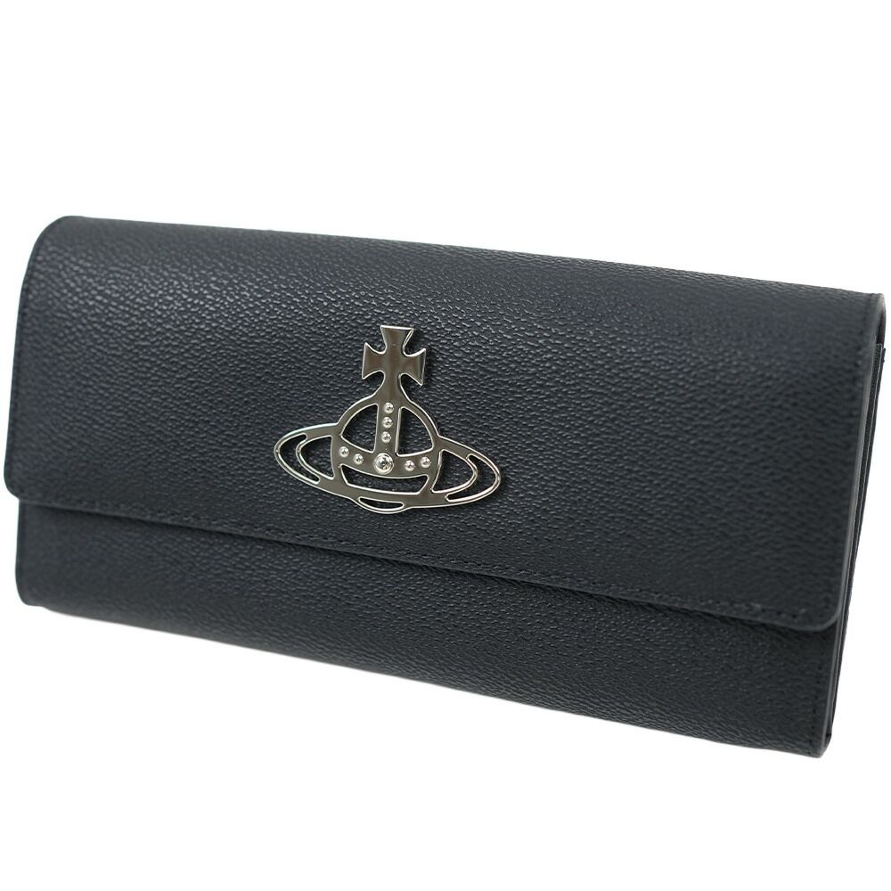 ヴィヴィアンウエストウッド 長財布 財布 アニー 二つ折り ブラック シルバーオーブ レディース Vivienne Westwood ANNIE LONG WALLET BLACK SILVER ORB 51060056-S000R-N405