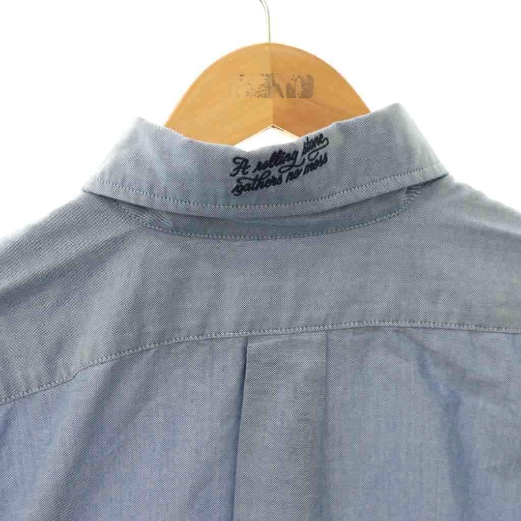 ジーディーシー GDC oxford shirt オックスフォード シャツ BD ボタンダウン ロゴ刺繍 長袖 XL ライトブルー /HS ■OS ■AD