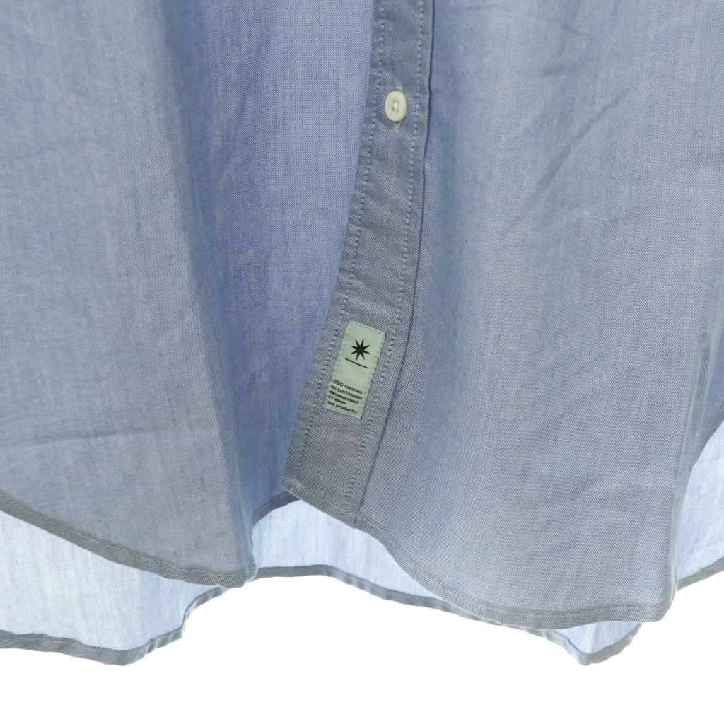 ジーディーシー GDC oxford shirt オックスフォード シャツ BD ボタンダウン ロゴ刺繍 長袖 XL ライトブルー /HS ■OS ■AD
