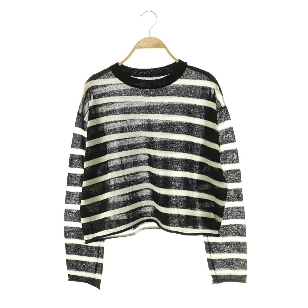 アパルトモン ドゥーズィエムクラス L'Appartement DEUXIEME CLASSE 24SS Border Sheer Knit シアーニット セーター ボーダー 薄手 ブラック ホワイト /ES ■OS