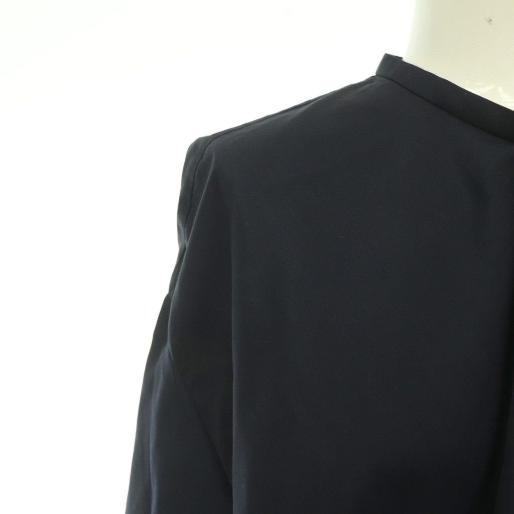 ブラミンク BLAMINK シルク混バックジップブラウス シャツ 長袖 無地
