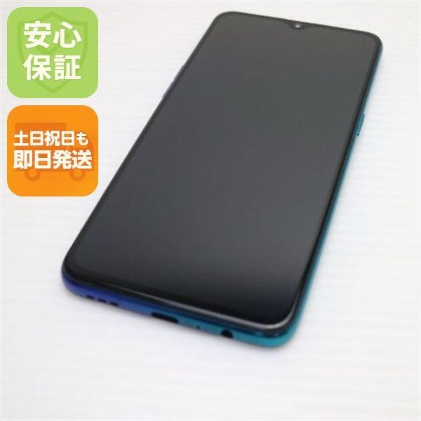 美品 OPPO Reno A 64GB ブルー スマホ 本体 白ロム 土日祝発送OK 08000