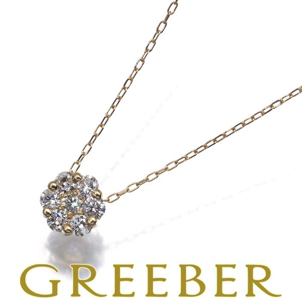 ダイヤ ダイヤモンド 0.30ct フラワー パヴェ ネックレス K18YG #194603
