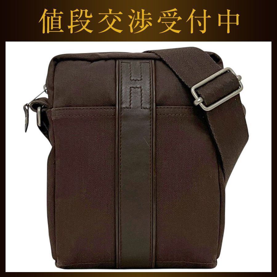 エルメス ショルダーバッグ アカプルコ バンドリエール PM ブラウン 茶色 クロスボディ キャンバス レザー 中古 HERMES