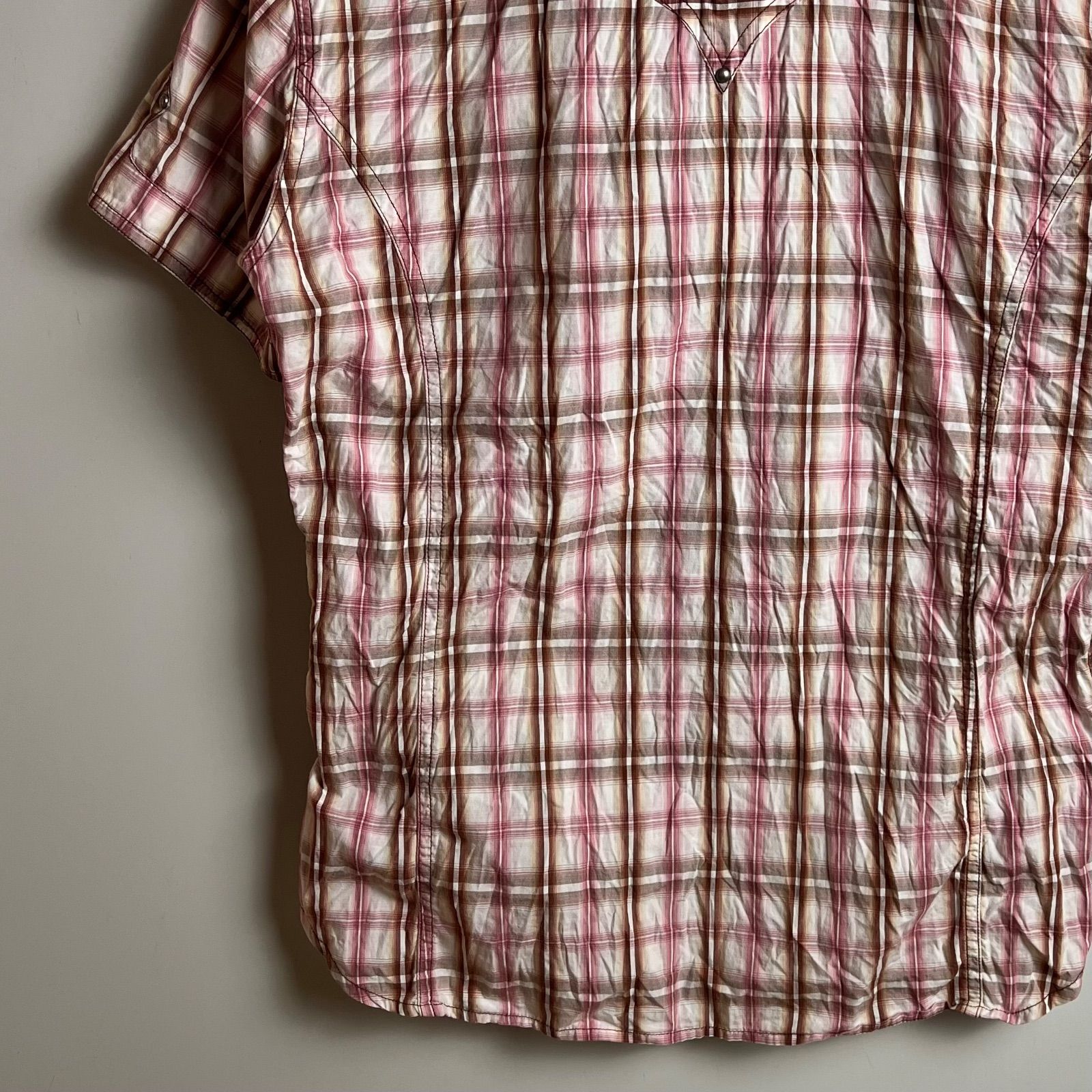 NICOLE CLUB FOR MEN 00s y2k archive pink Western shirts 48 L