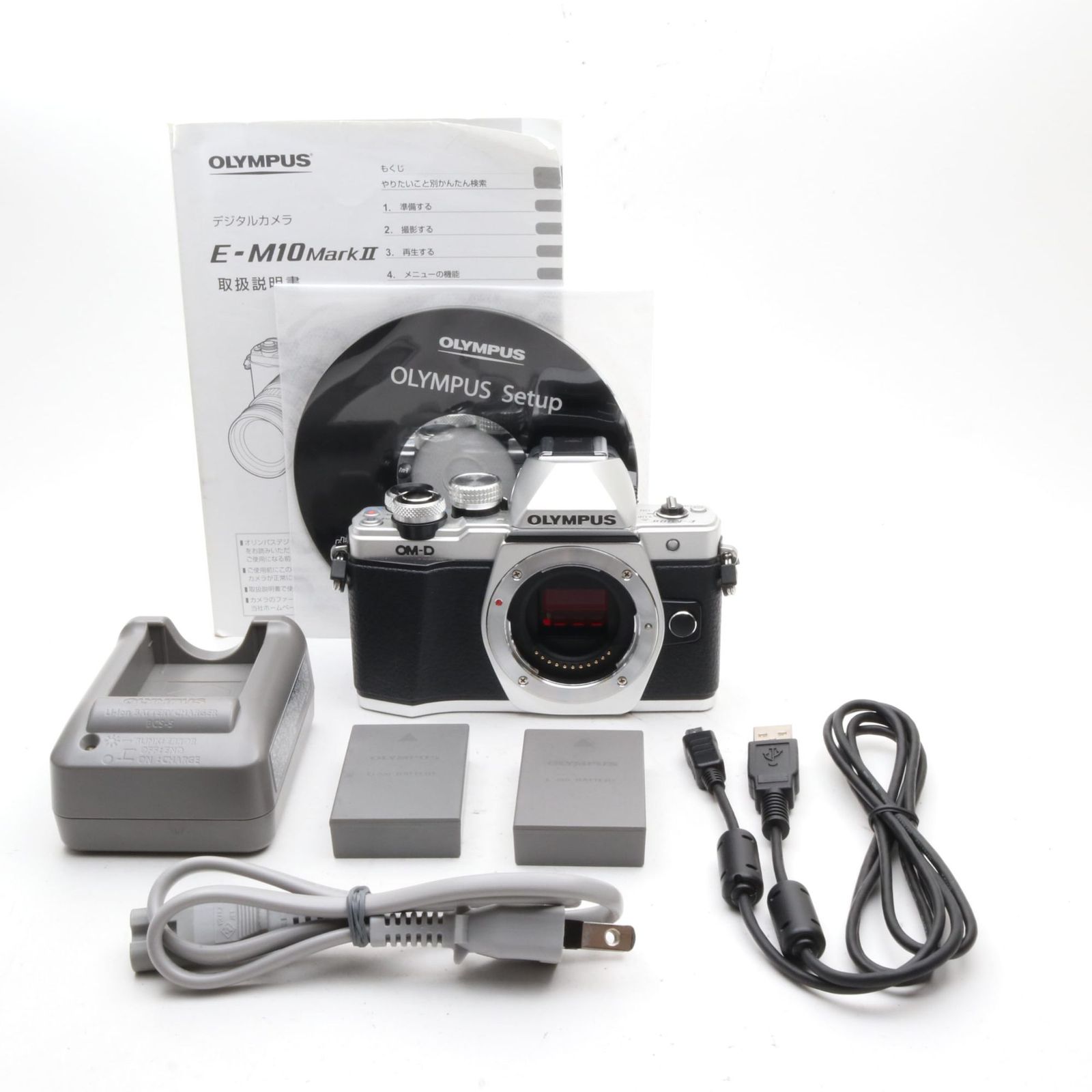【シャッター回数：19000】OLYMPUS OM-D E-M10 MarkII ボディー シルバー 〔マイクロフォーサーズマウント〕