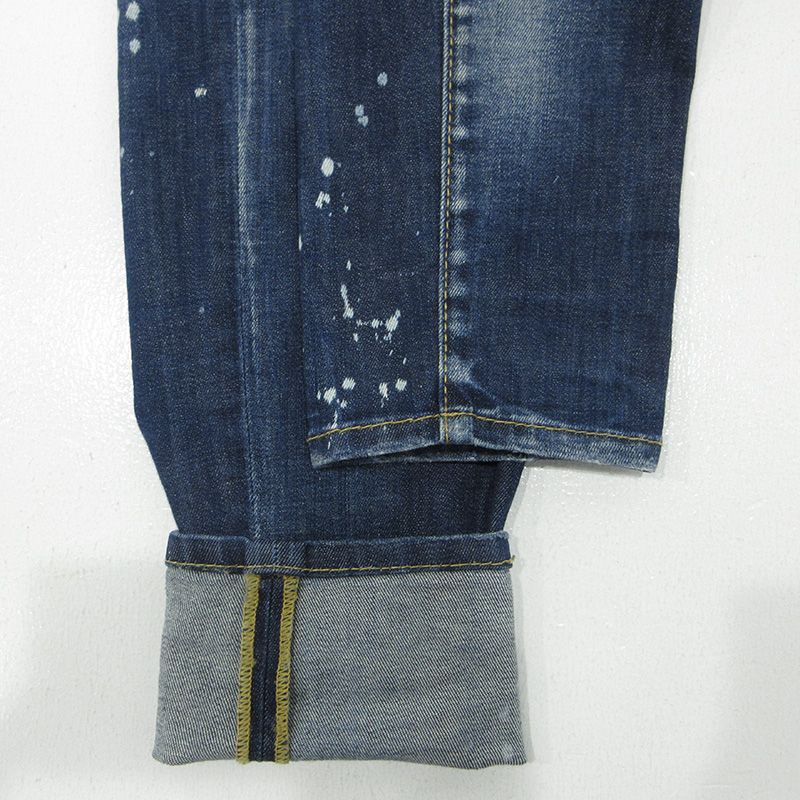 【三重本店】 中古 DSQUARED2 | ディースクエアード SUPER TWINKY JEAN スーパーツインキージーンズ トウィンキー USED加工ストレッチボタンフライデニムパンツ ダメージ加工 S74LB1052 ブルー サイズ：48 【108】
