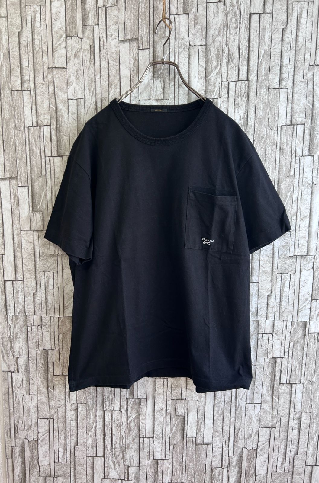 シザーマーク付】DENHAM デンハム Tシャツ 半袖 サイズ XL ブラック 黒