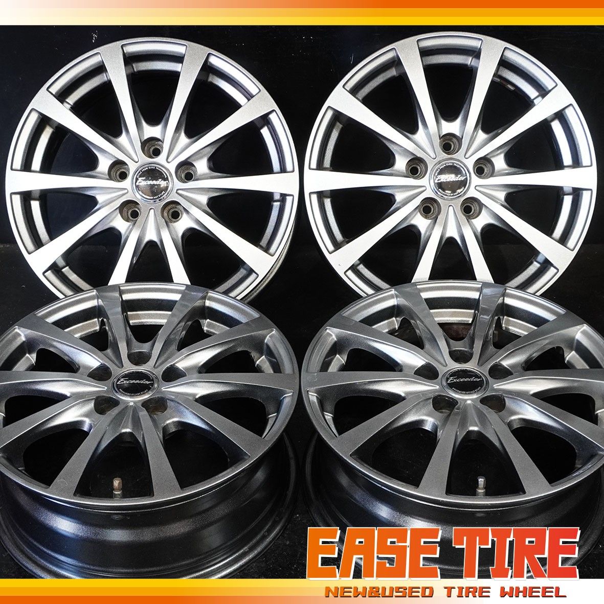 中古ホイール ホットスタッフ Exceeder 15インチ 4本 6J +43 5穴 PCD100 プリウス シエンタ カローラツーリング等