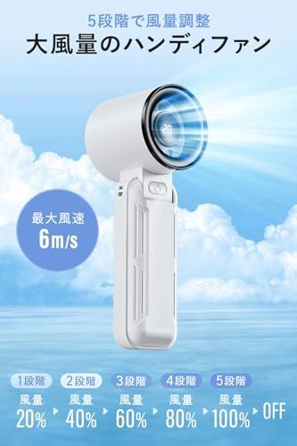 サンワダイレクト ハンディファン 【2026年 半固体電池】 強力 3WAY 首掛け 手持ち 卓上 USB-C充電式 風量5段階調整 角度調整 ストラップ付き 小型 軽量 ディスプレイ表示 ブルー 400-TOY049BLe b8c1ab55