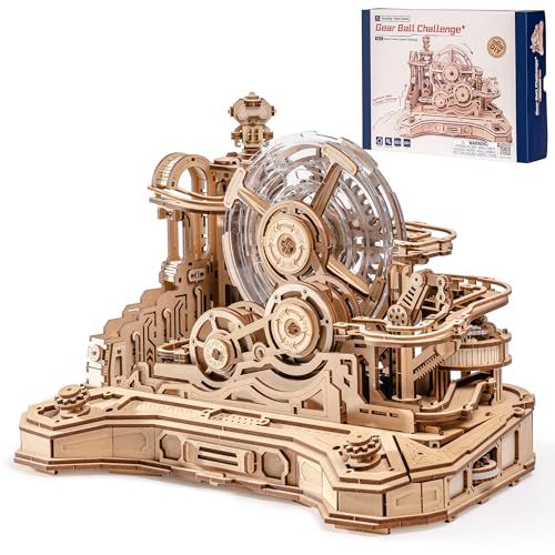 ROKR 立体パズル 迷宮ボール 木製 ハンドル操作 ピンボール式ゲーム機 初心者向け 組み立てキット DIY クラフト 創造的なモデル レースボードゲーム 6つのステージに挑戦 インテリア装飾 家の装飾 雰囲気作り 玄関 リビング ギフトア 1e0ea6af