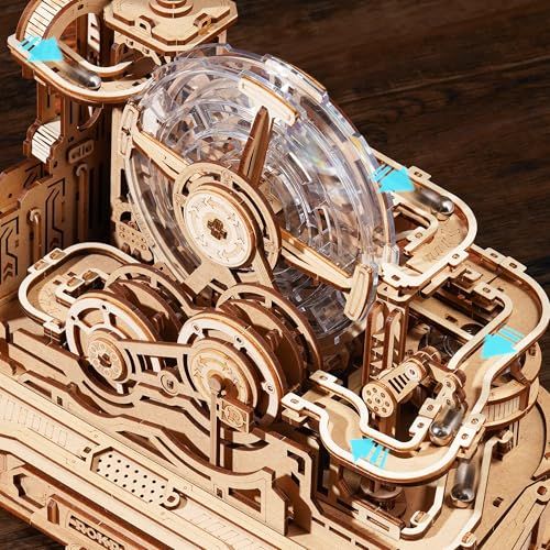ROKR 立体パズル 迷宮ボール 木製 ハンドル操作 ピンボール式ゲーム機 初心者向け 組み立てキット DIY クラフト 創造的なモデル レースボードゲーム 6つのステージに挑戦 インテリア装飾 家の装飾 雰囲気作り 玄関 リビング ギフトア 1e0ea6af