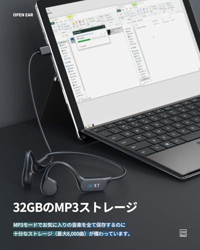 骨伝導イヤホン bluetooth 5.4 水泳 IP68完全防水 こつでんどう イヤホン bluetooth 32GBメモリ内蔵 最大8000曲 急速充電 耳を塞がない オープンイヤーヘッドホン 超軽量 マイク内蔵 スポーツ/サイクリング 49774b6b