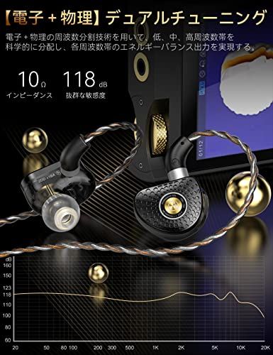 TRN-TA3 イヤモニ ハイレゾ イヤホン Knowles BA+2DD ベリリウムコーティン振動板 モニターイヤホン 3.5/4.4mm交換式プラグ QDC脱着式ケーブル イヤーモニター 高遮音性 IEM カナル型 イヤフォン 有線t 94350017