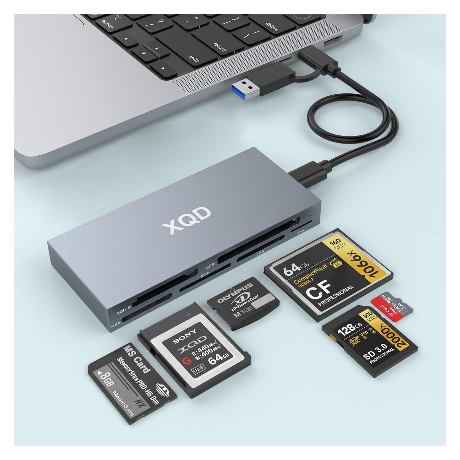 xqdカードリーダー,CFexpress Type bカードリーダー 6 in 1 USB C/USB A タイプb CFexpress/XQD/SDカードリーダー USB3.2 Gen2 10Gbps高速転送・安定伝送 アルミ合金一体成型 d7bdd77b