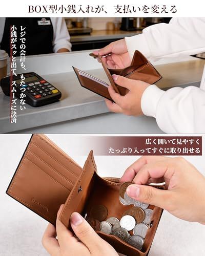 [TAMIWA] 財布 メンズ 2つ折り 栃木レザー プエブロレザー 本革 一流の革職人が作る 大容量 二つ折り財布 ボックス型小銭入れ カード収納 折りたたみさいふ 男性 紳士用 ビジネス ギフトBOX入り プレゼント 父の日 (プエブロ＿ 3c875abe