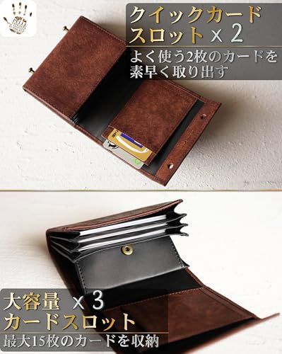 [IrideScent] 二つ折り財布 メンズ 2つ折り 箱型の小銭入れ イタリアン レザー プエブロ ミニ財布 コンパクト 小さい財布 二つ折り 箱状です 牛革 大容量 L字 レディース PUEBLO (Brown)koe 4bff13f9