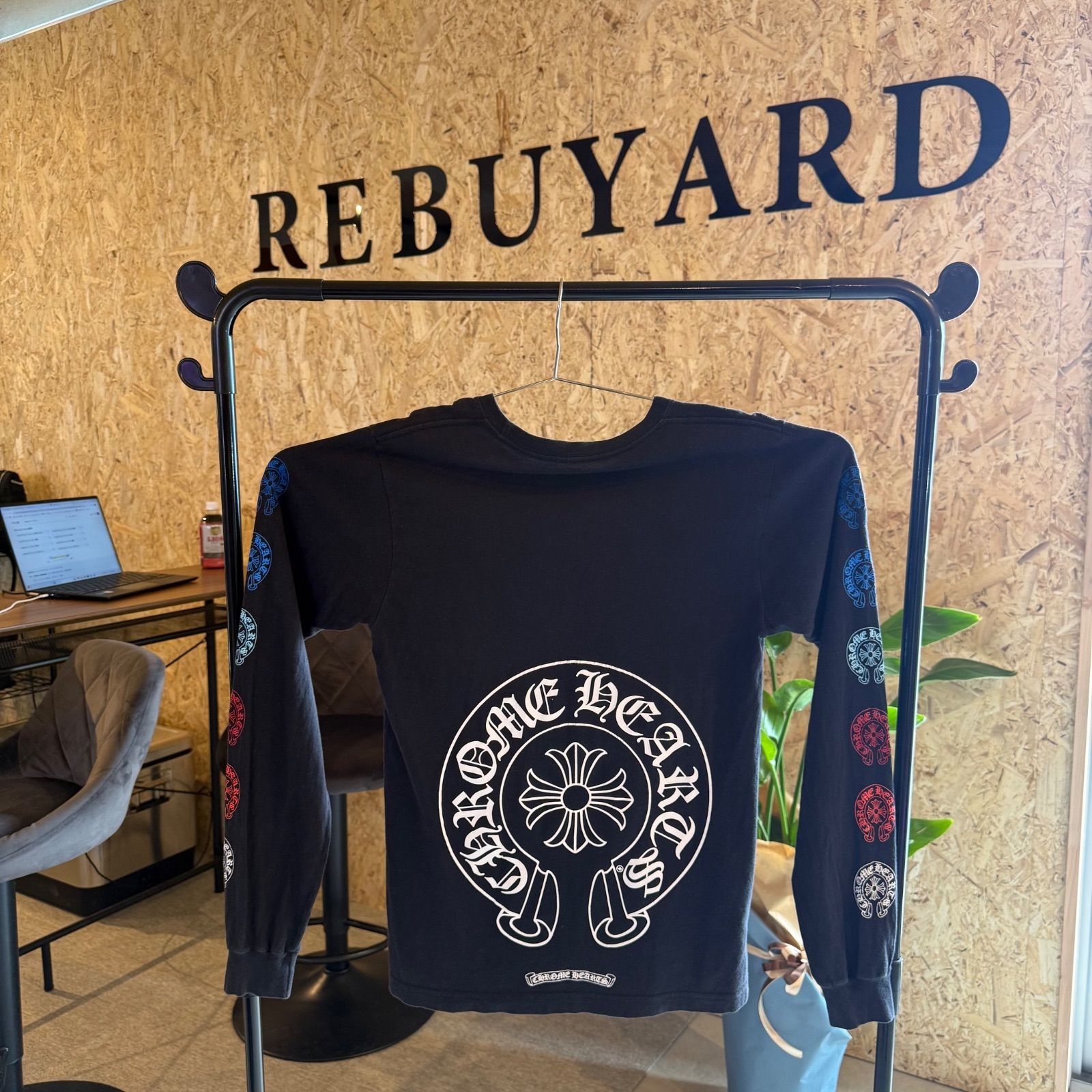 Chrome Hearts マルチカラー クロスプリント ロングスリーブTシャツ
