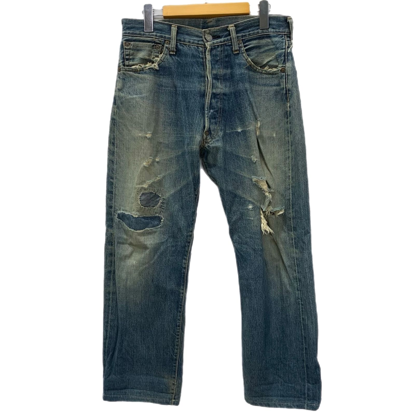 エヴィス EVISU ダメージ リペア 赤耳 デニム ブルー 201MB-1496