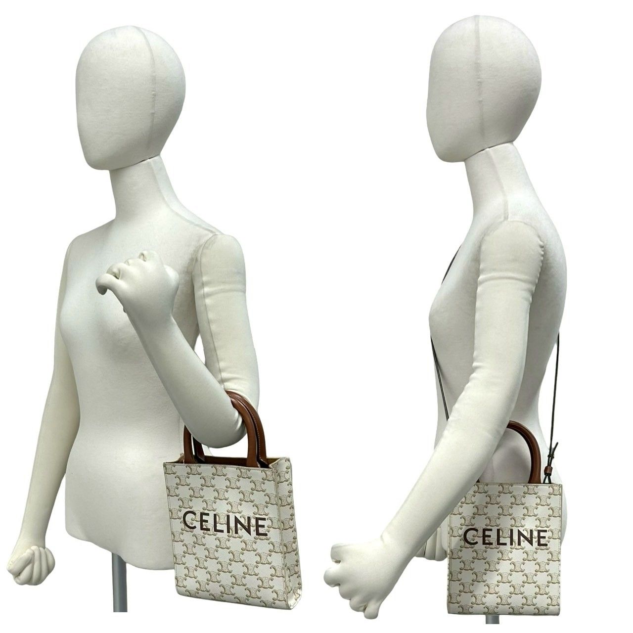 CELINE バーティカルカバ ２WAYショルダーバッグ 極 美品 CELINE セリーヌ ミニ バーティカル カバ レザー 2way