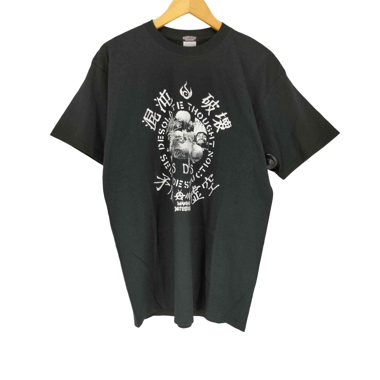 ユーズドフルギ USED古着 {{RIVER STYX}} フロントプリントクルーネックバンドTシャツ メンズ L