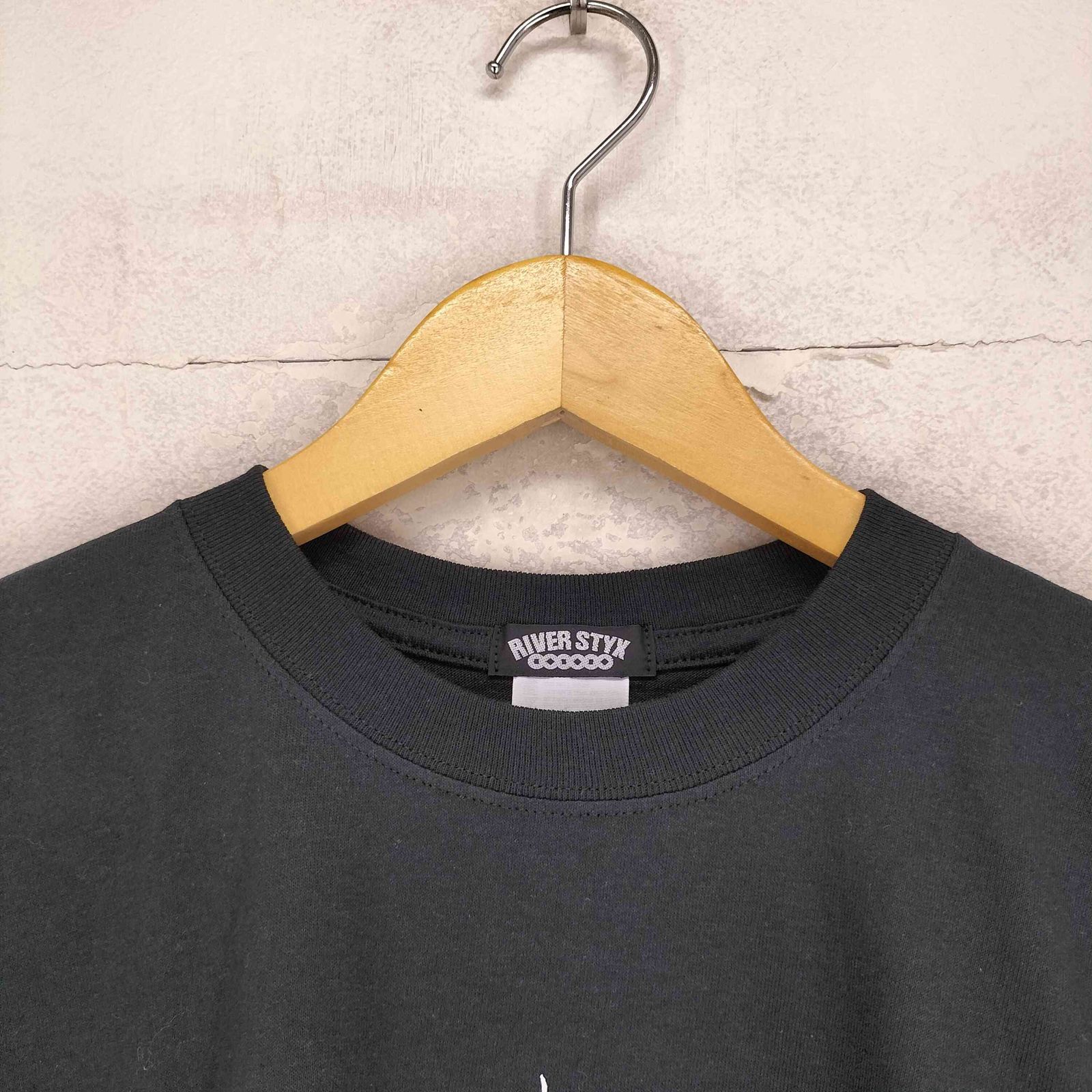 ユーズドフルギ USED古着 {{RIVER STYX}} フロントプリントクルーネックバンドTシャツ メンズ L