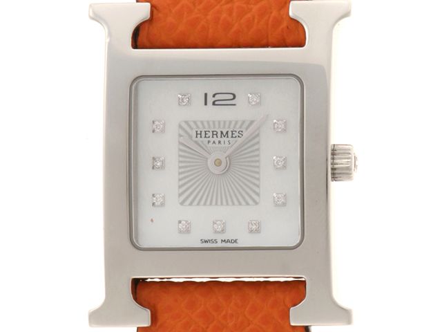 HERMES エルメス ウォッチ Hウォッチ 時計 HH1.210 腕時計 ステンレス/レザー シルバー レディース【中古】460