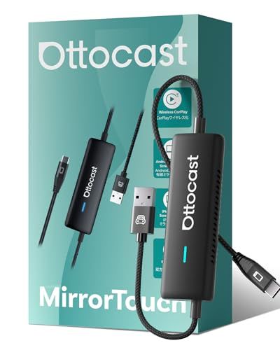【公式】オットキャスト ミラータッチ Ottocast Mirror Touch スマホミラーリング CarPlayワイヤレスアダプター スマホ画面をカーナビに映す iphoneミラキャスト カーナビからスマホの操作が可能 カープレイ無線化 700527a8