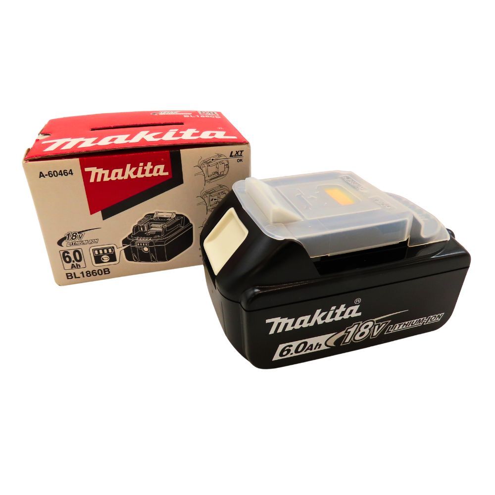 【中古】 Makita マキタ リチウムイオンバッテリー 18V 6.0Ah BL1860B 替えバッテリー 交換バッテリー 残量表示付 純正バッテリー 電動工具用 バッテリーパック A2602315