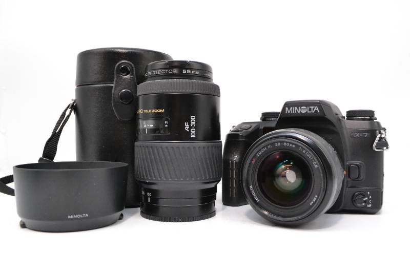 ●　【動作確認済み】 ミノルタ MINOLTA α-7 AF 28-80mm ＆ AF APO TELE 100-300mm ダブルレンズセット