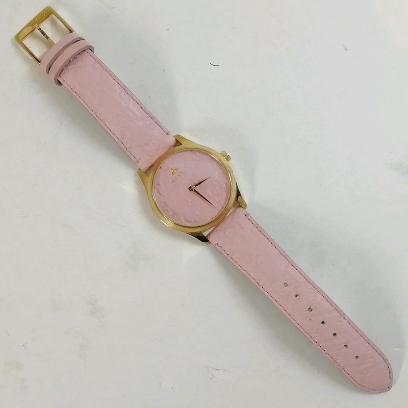 【中古】グッチ 腕時計 レディース G-タイムレス YA1264104 126.4 ピンク×ゴールド