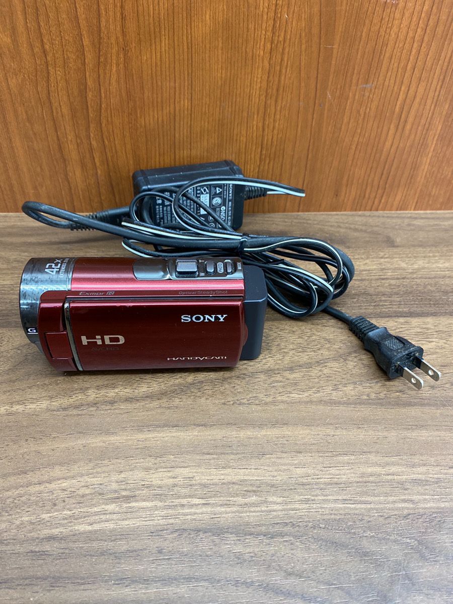 ジャンク品 SONY HANDYCAM HDR-CX180 レッド デジタルビデオカメラ