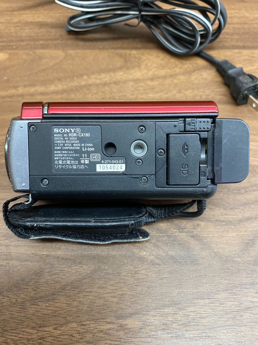 ジャンク品 SONY HANDYCAM HDR-CX180 レッド デジタルビデオカメラ