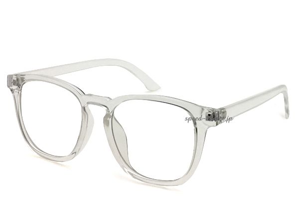 ANTI-FOG PC SQUARE WELLINGTON SUNGLASS CLEAR × CLEAR/ウェリントン サングラス 透明フレーム 曇りにくい ブルーライトカットレンズ 飛沫予防 ウイルス対策 防塵 クリア