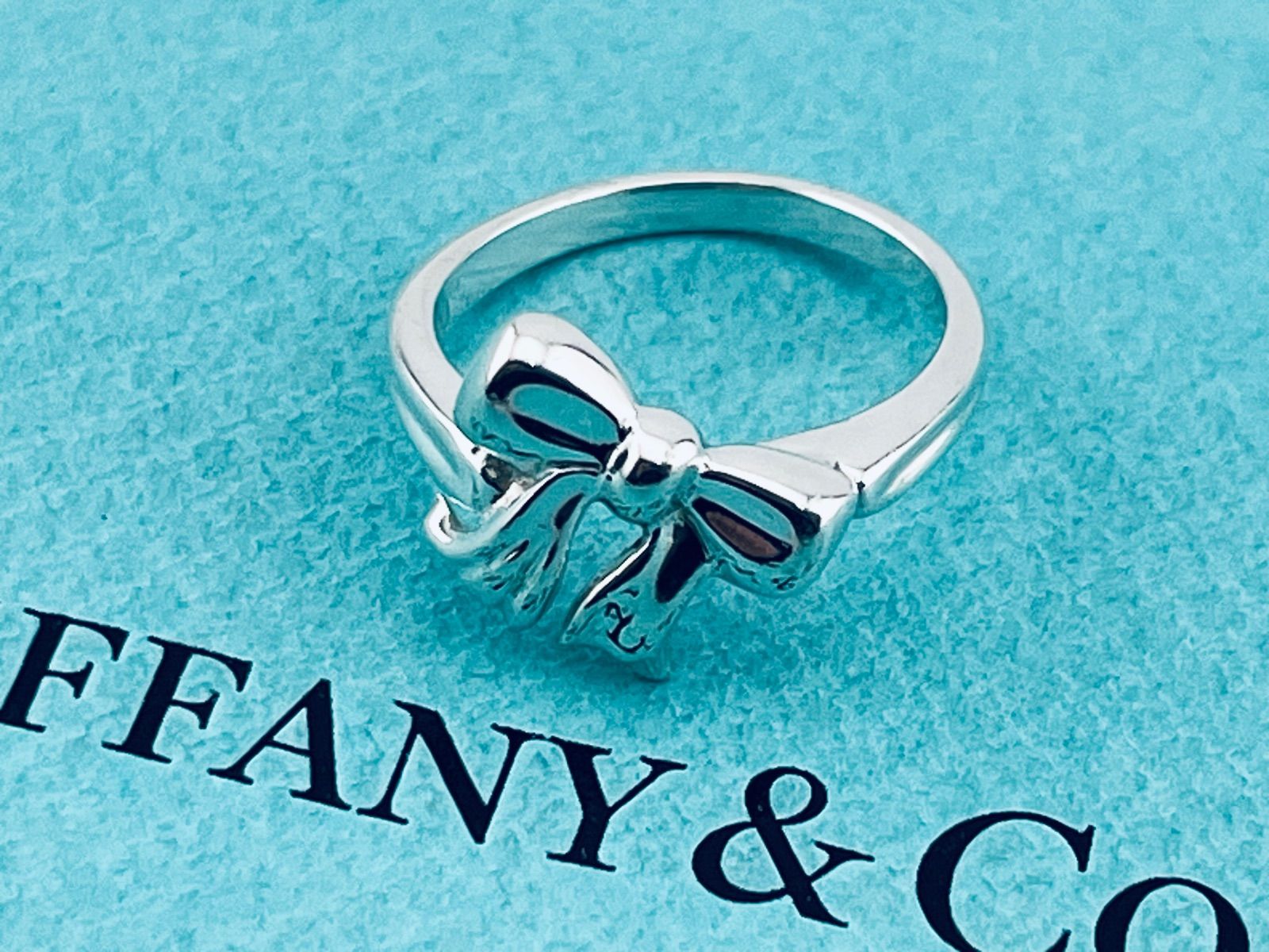 a267 美品 オールド ティファニー Tiffany&Co. 1990 リボン リング