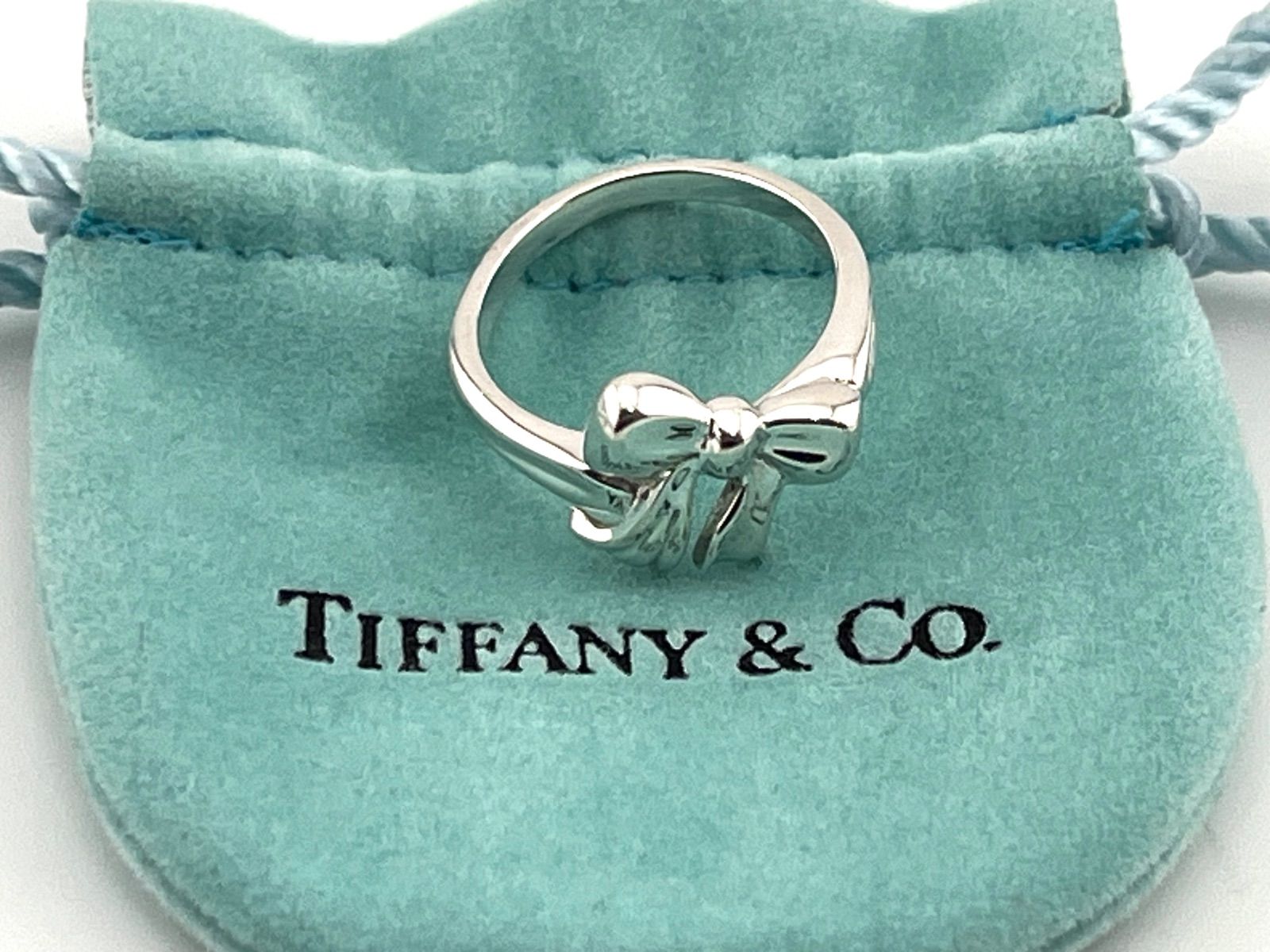 a267 美品 オールド ティファニー Tiffany&Co. 1990 リボン リング