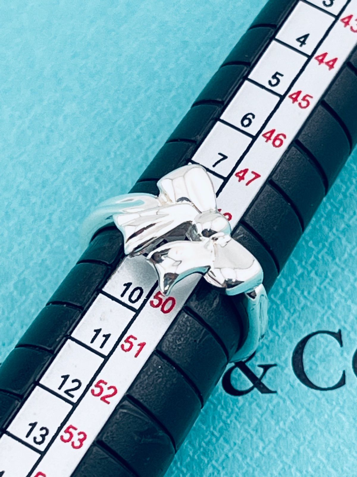 a267 美品 オールド ティファニー Tiffany&Co. 1990 リボン リング