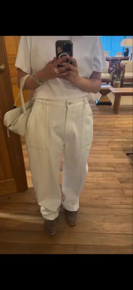 エートス 白 スティッチ デニム (新品)