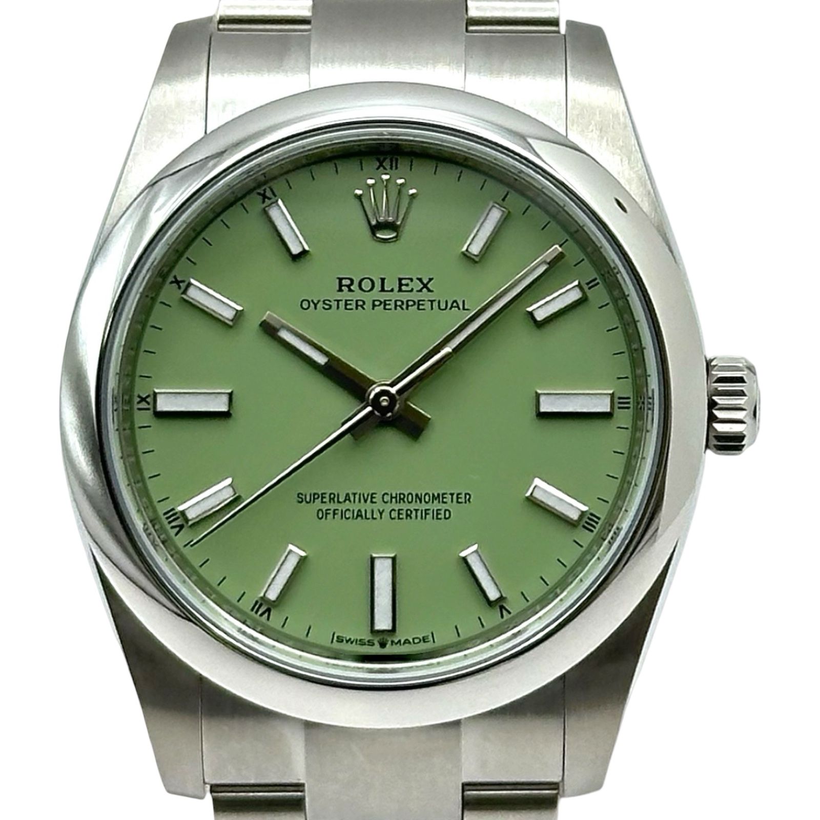ロレックス ROLEX オイスターパーペチュアル 34 124200 ピスタチオグリーン ステンレススチール 自動巻き ユニセックス 腕時計