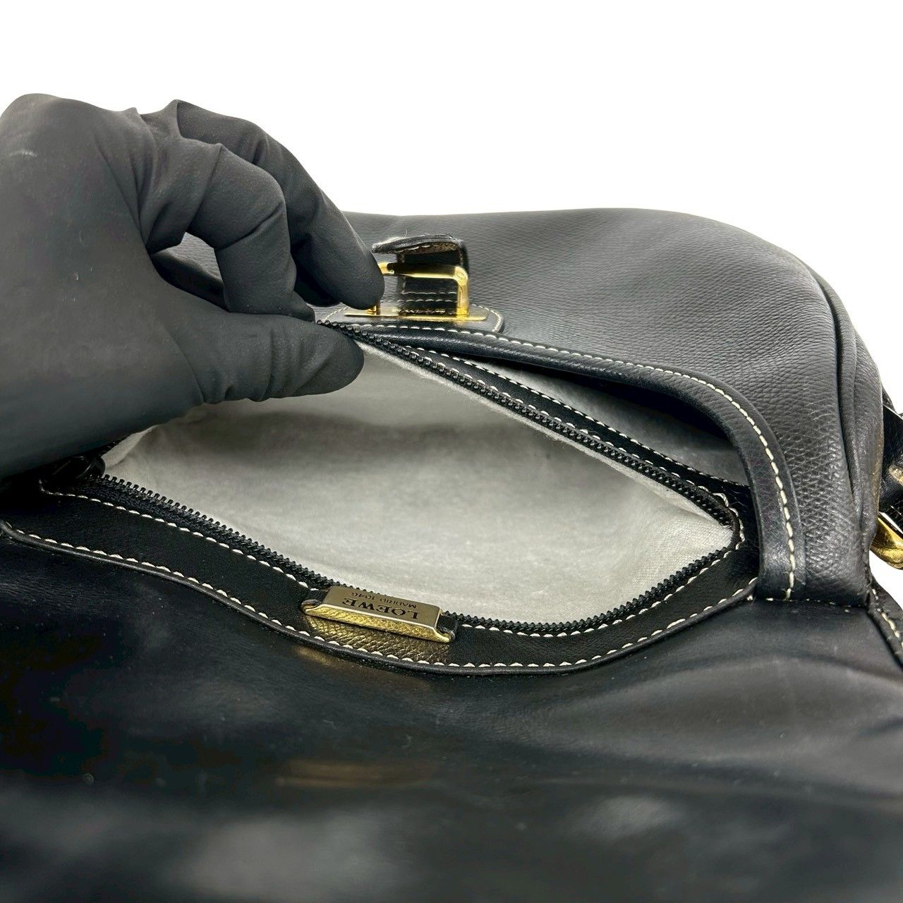 極 美品 LOEWE ロエベ ヴィンテージ アナグラム ロゴ レザー 本革